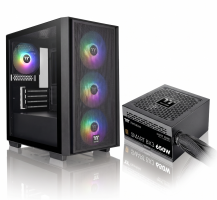 GABINETE C/FUENTE THERMALTAKE S200 + BX3 650W 80 PLUS BRONZE