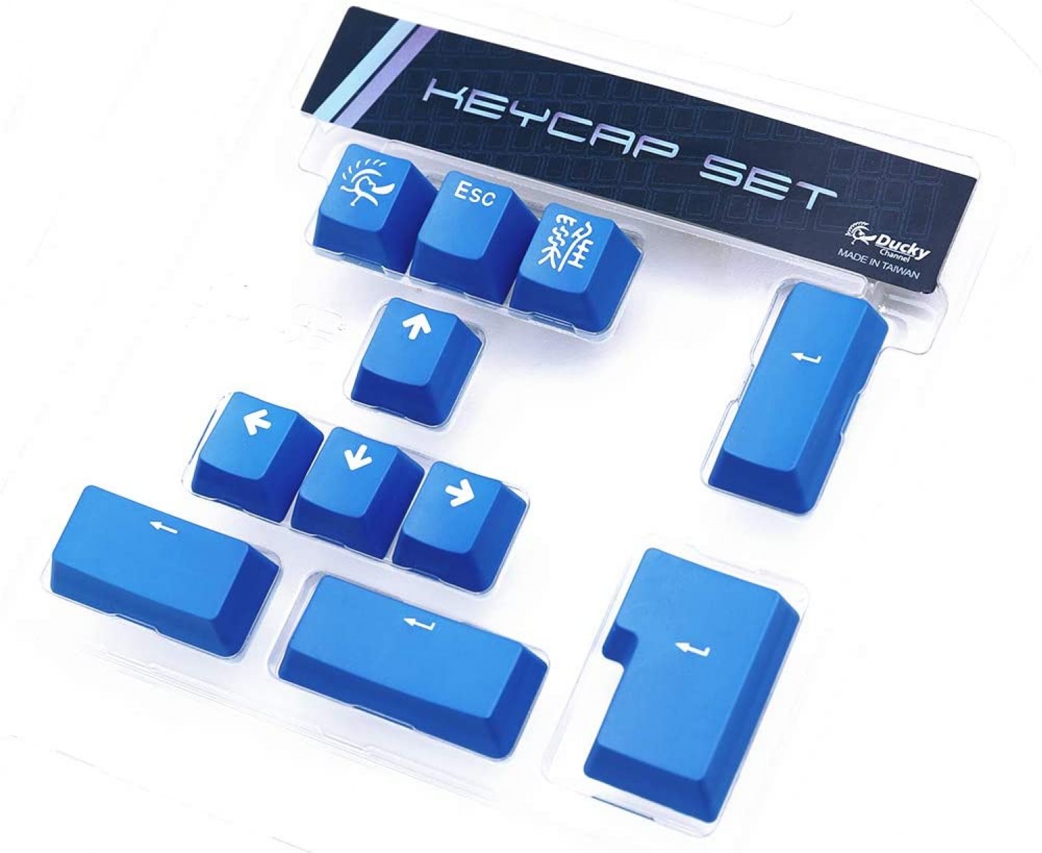 set_11_teclas_ducky_blue_pbt_double_shot_keycap - Imagen completa 1