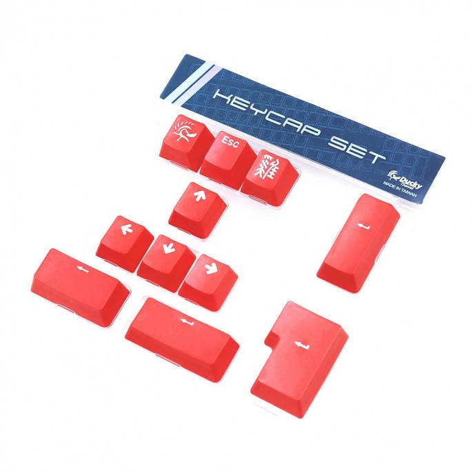 set_11_teclas_ducky_red_pbt_double_shot_keycap - Imagen 2