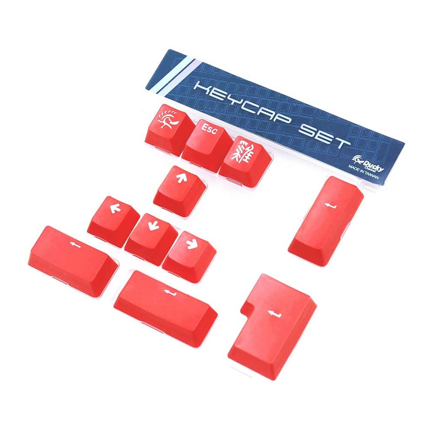 set_11_teclas_ducky_red_pbt_double_shot_keycap - Imagen completa 2