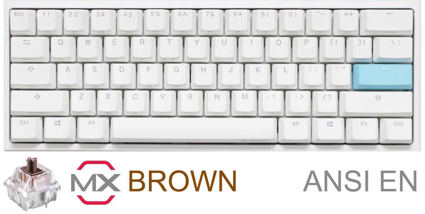 teclado_gamer_ducky_one_2_mini_pure_white_rgb_cherry_brown_rgb_double_shot_pbt_mecanico - Imagen 19