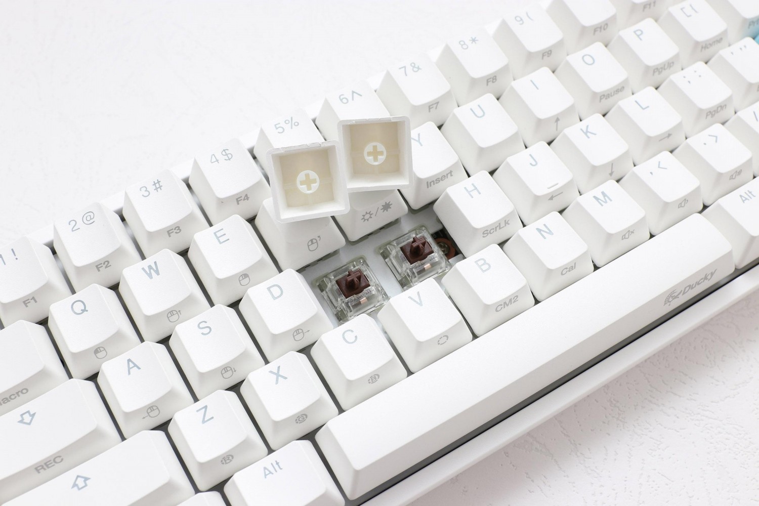 teclado_gamer_ducky_one_2_mini_pure_white_rgb_cherry_brown_rgb_double_shot_pbt_mecanico - Imagen completa 6