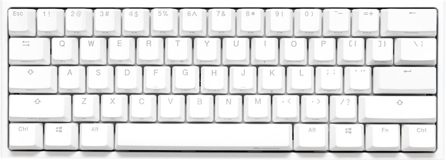 teclado_gamer_ducky_one_2_mini_pure_white_rgb_cherry_brown_rgb_double_shot_pbt_mecanico - Imagen completa 1