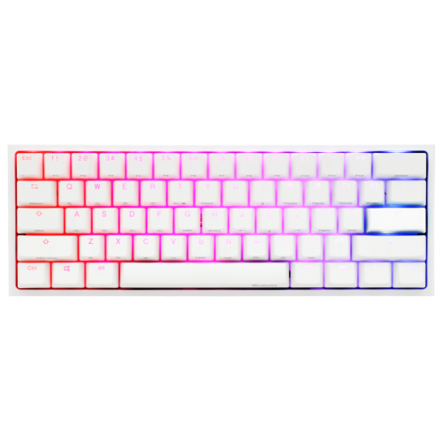 teclado_gamer_ducky_one_2_mini_pure_white_rgb_cherry_brown_rgb_double_shot_pbt_mecanico - Imagen completa 16