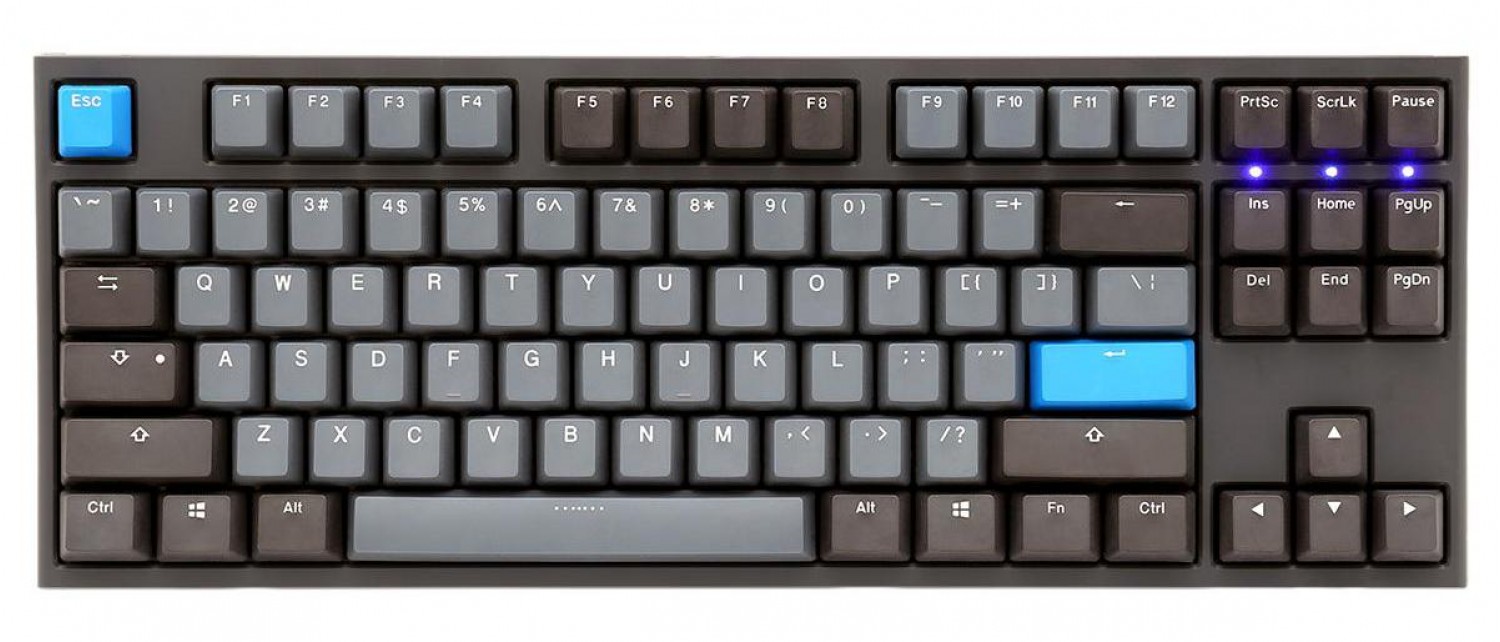 teclado_mecanico_ducky_one_2_tkl_skyline_teclas_gris_oscuro_interruptor_marron_ingles_pbt_doble_disparo_sin_costuras_estuche_gris_sin_led - Imagen completa 1